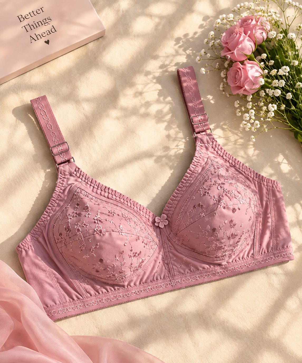 Maroon Cotton Bra For Women LB5430